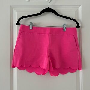 Pink Scallop Hem Shorts